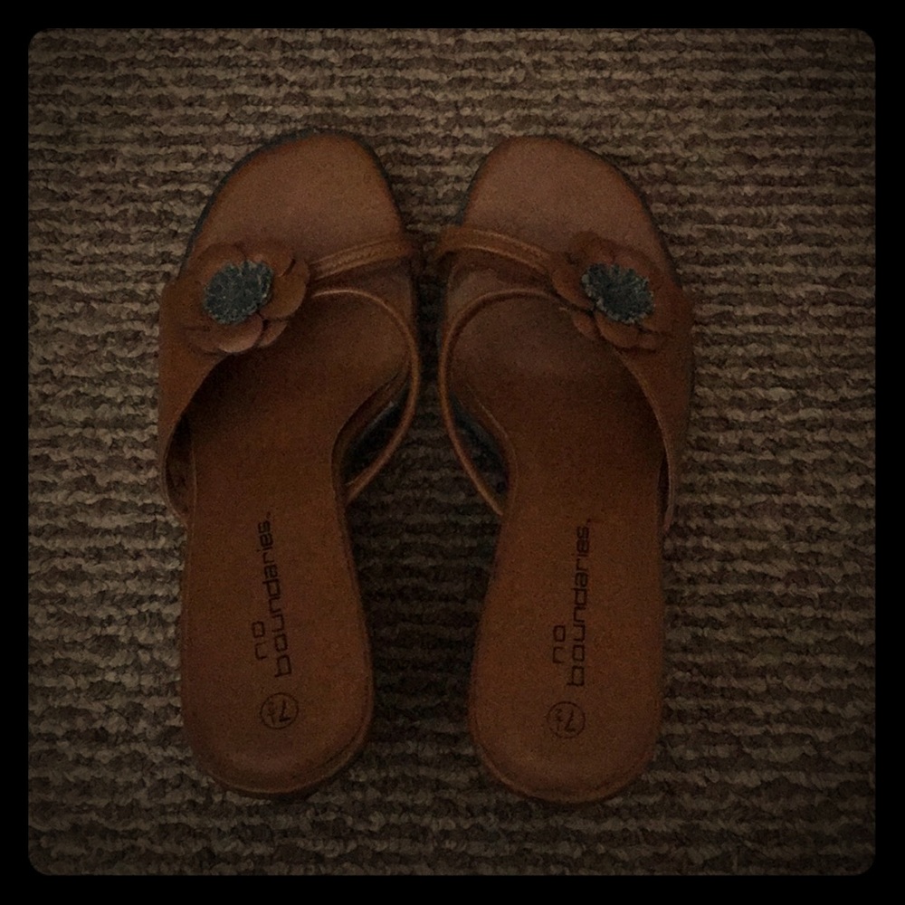 A cute denim pair of heels/wedges!